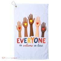Everyone Is Welcome Here Idaho Teacher Belongs Educator Golf Towel thumb 0