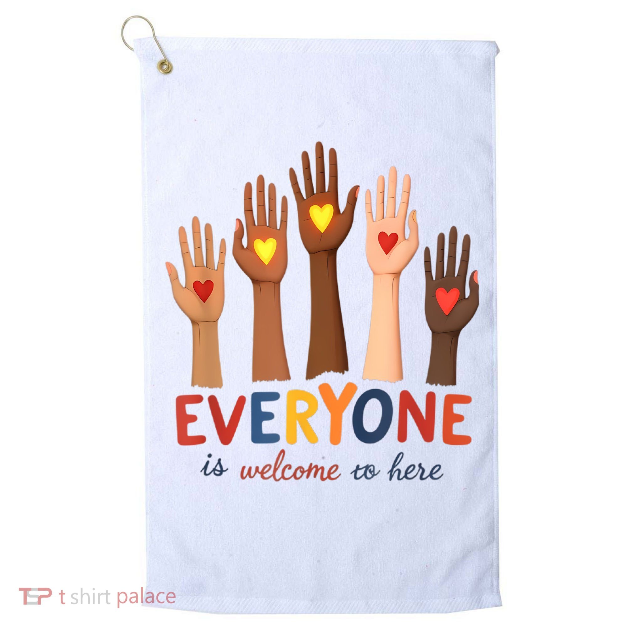 Everyone Is Welcome Here Idaho Teacher Belongs Educator Golf Towel