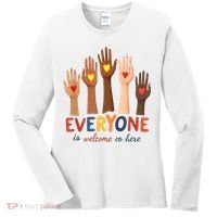 Everyone Is Welcome Here Idaho Teacher Belongs Educator Women's Long Sleeve Shirt thumb 0