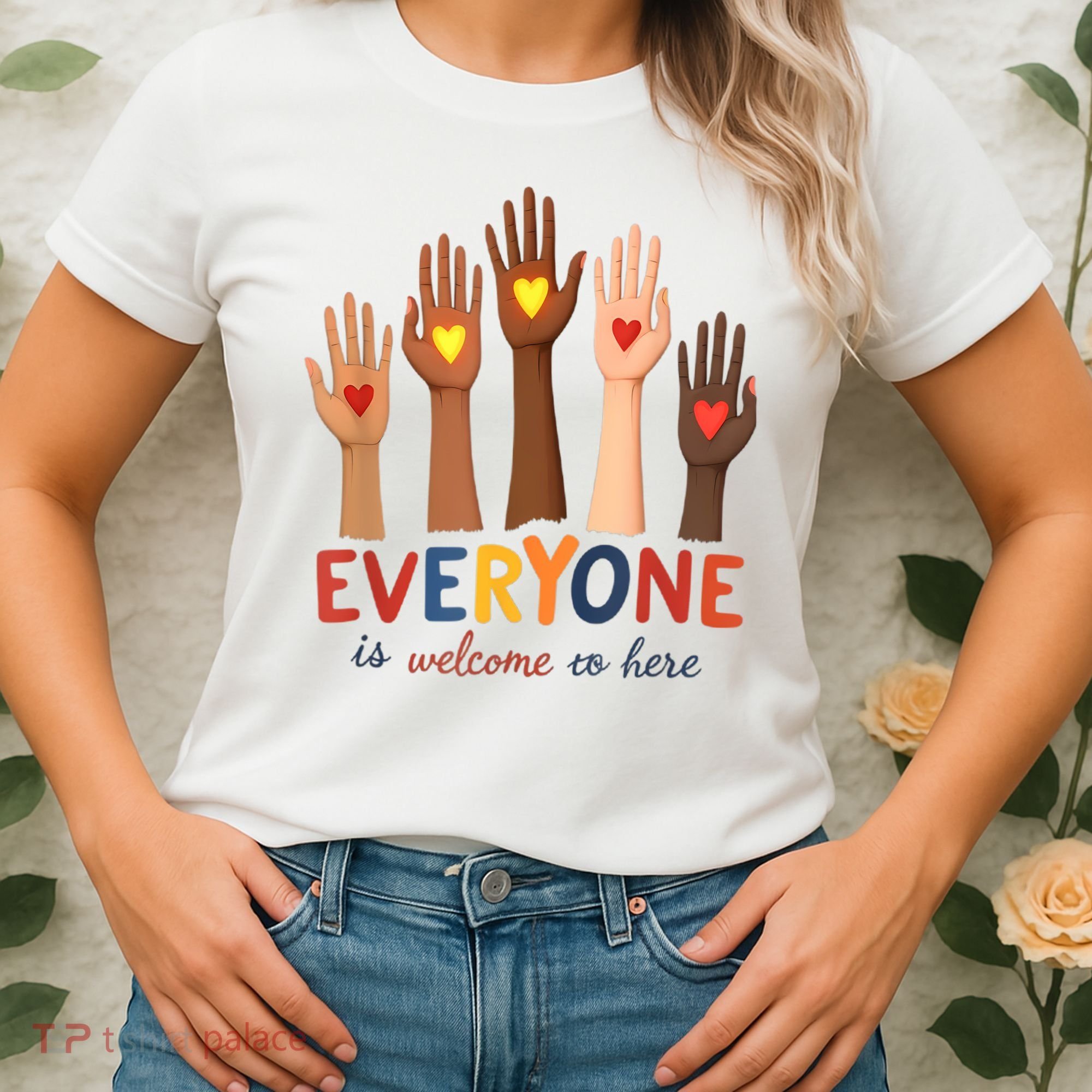Everyone Is Welcome Here Idaho Teacher Belongs Educator Women's T-Shirt