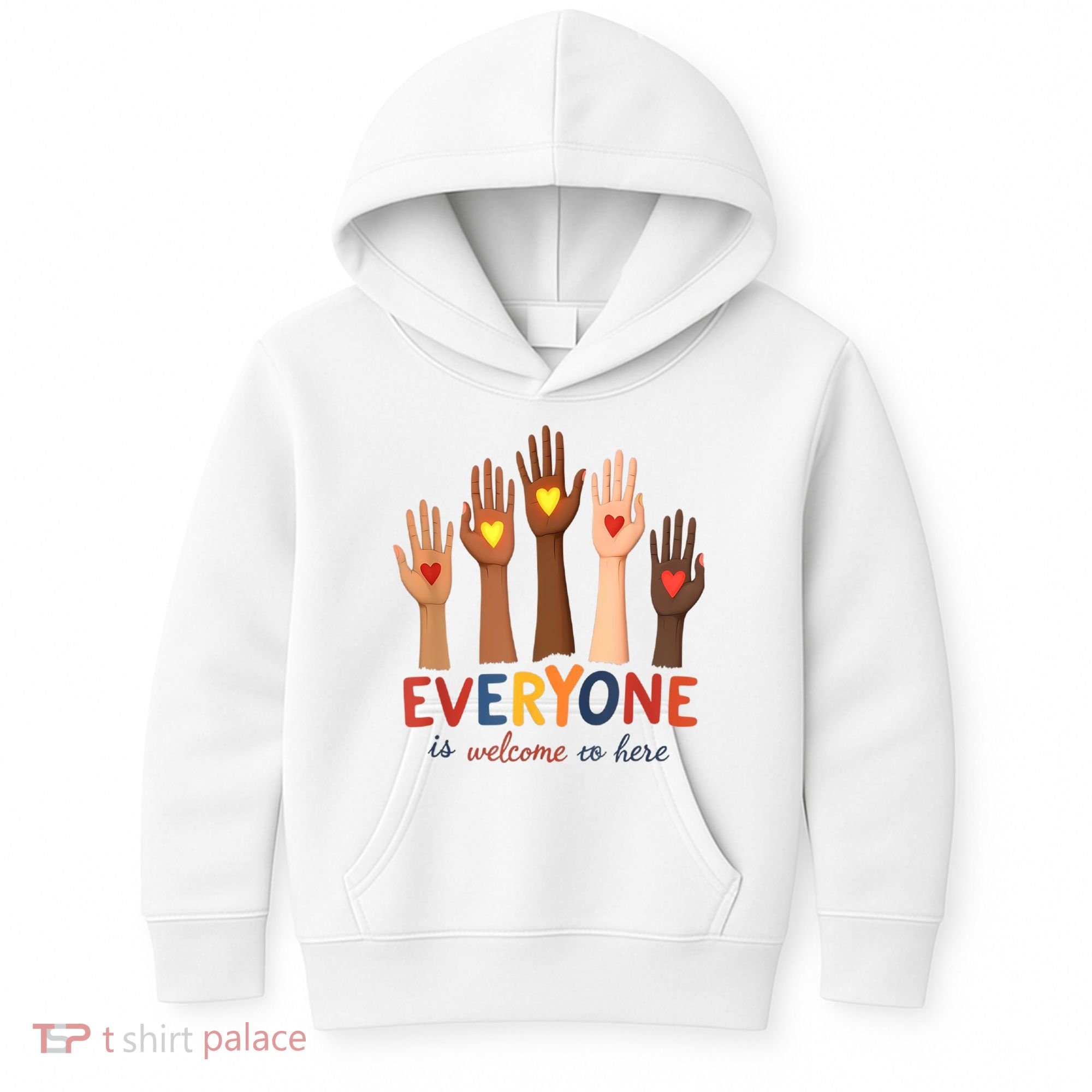 Everyone Is Welcome Here Idaho Teacher Belongs Educator Kids Hoodie