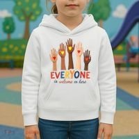 Everyone Is Welcome Here Idaho Teacher Belongs Educator Kids Hoodie thumb 3
