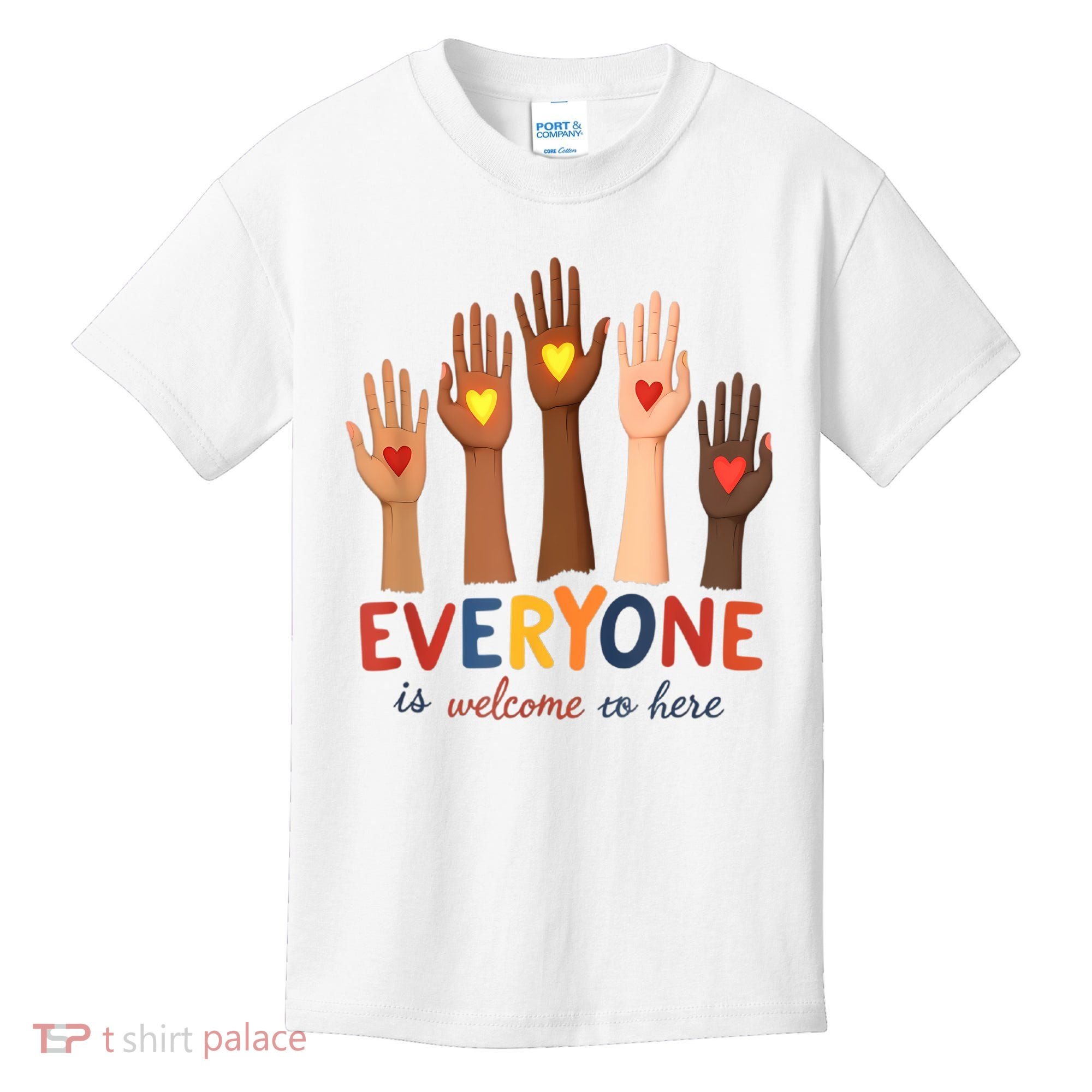 Everyone Is Welcome Here Idaho Teacher Belongs Educator Kids T-Shirt