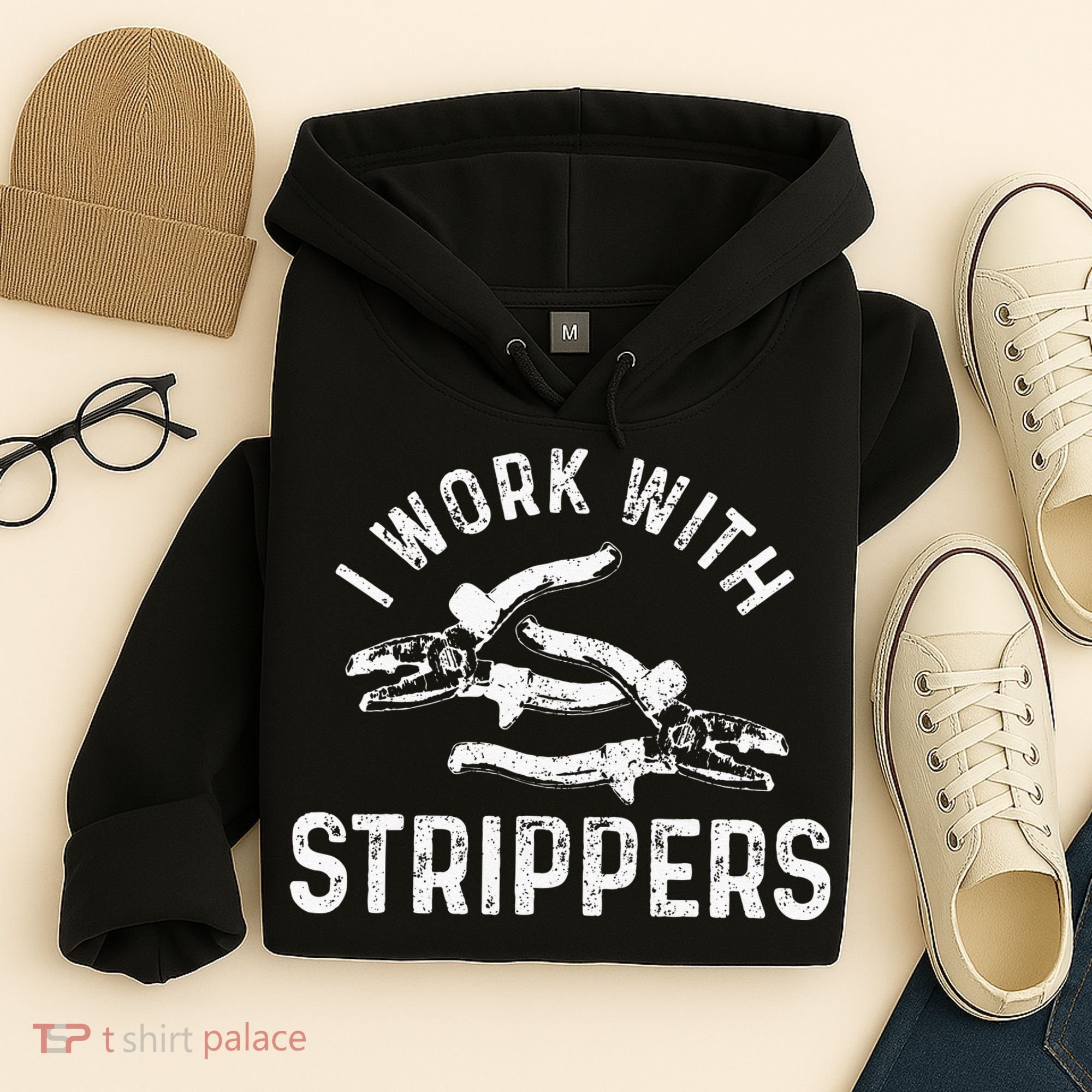 Electrician I Work With Strippers Funny Electrician Gift Hoodie