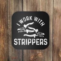 Electrician I Work With Strippers Funny Electrician Gift Coaster thumb 0