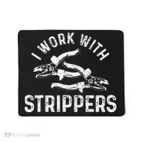 Electrician I Work With Strippers Funny Electrician Gift Mousepad thumb 0