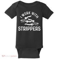 Electrician I Work With Strippers Funny Electrician Gift Baby Bodysuit thumb 0
