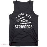 Electrician I Work With Strippers Funny Electrician Gift Tank Top thumb 0
