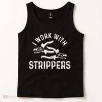 Electrician I Work With Strippers Funny Electrician Gift Tank Top thumb 2