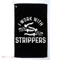 Electrician I Work With Strippers Funny Electrician Gift Golf Towel thumb 0