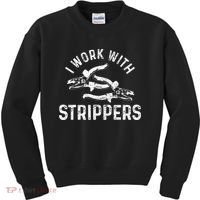 Electrician I Work With Strippers Funny Electrician Gift Kids Sweatshirt thumb 0
