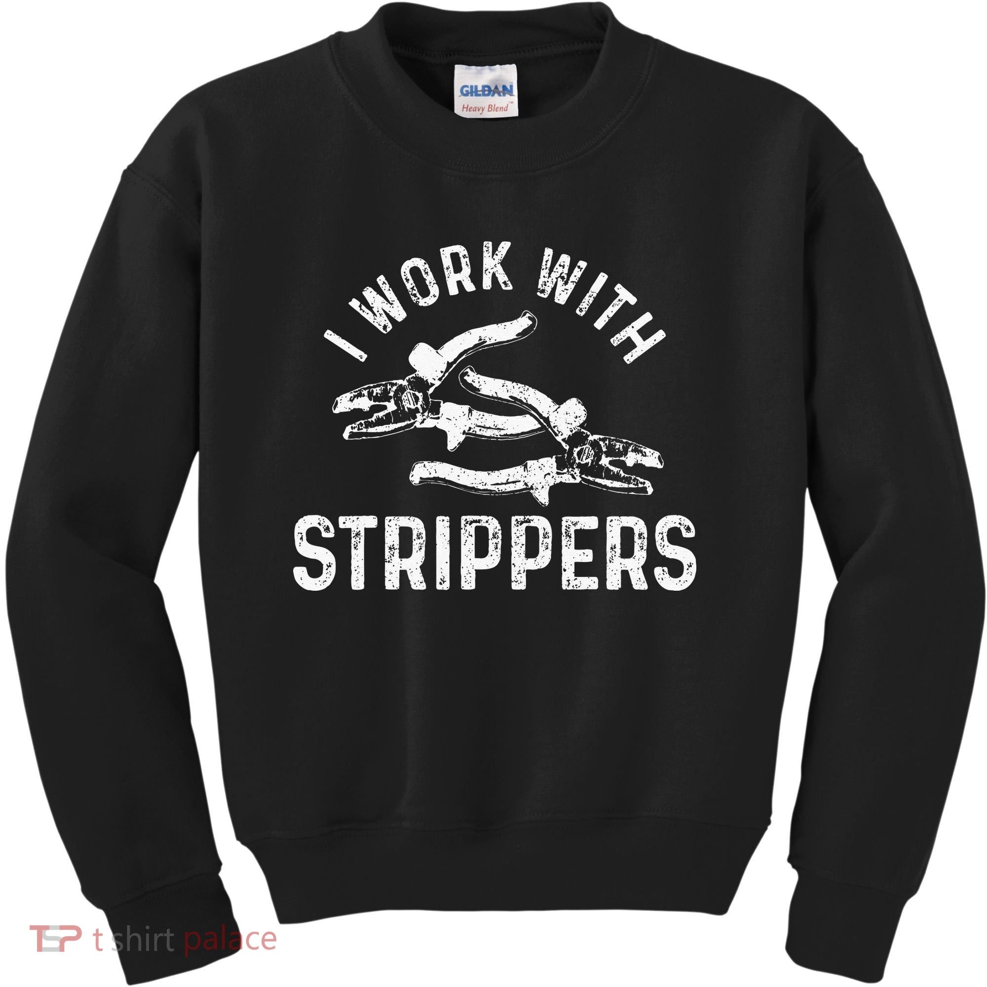 Electrician I Work With Strippers Funny Electrician Gift Kids Sweatshirt