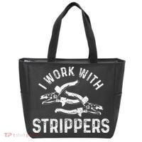 Electrician I Work With Strippers Funny Electrician Gift Tote Bag thumb 0