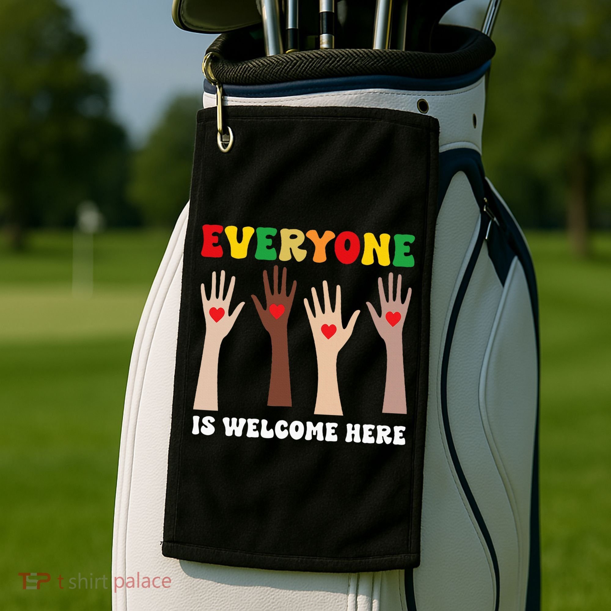 everyone is welcome here idaho teacher diversity unity  Golf Towel