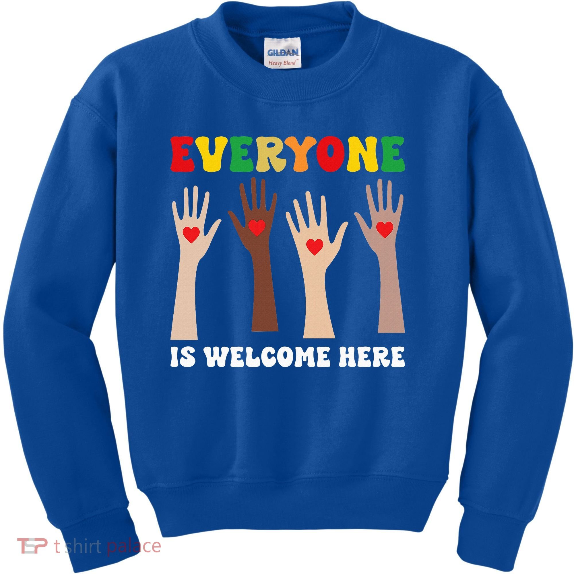 everyone is welcome here idaho teacher diversity unity  Kids Sweatshirt