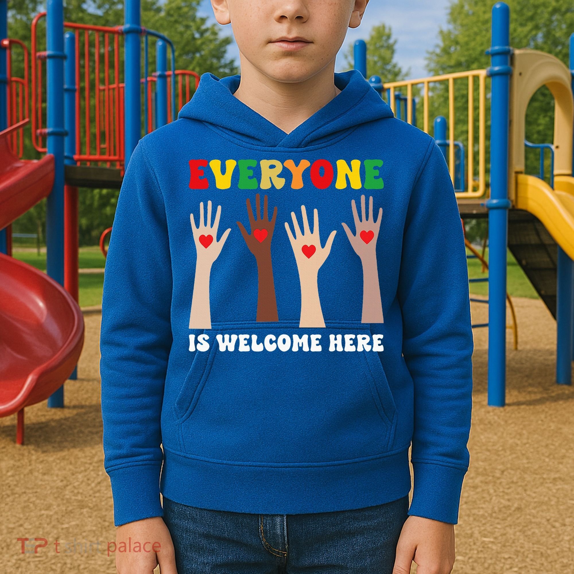 everyone is welcome here idaho teacher diversity unity  Kids Hoodie