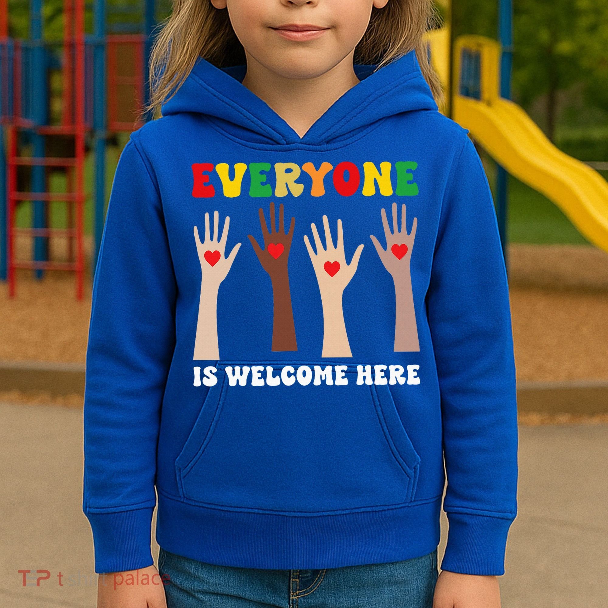 everyone is welcome here idaho teacher diversity unity  Kids Hoodie