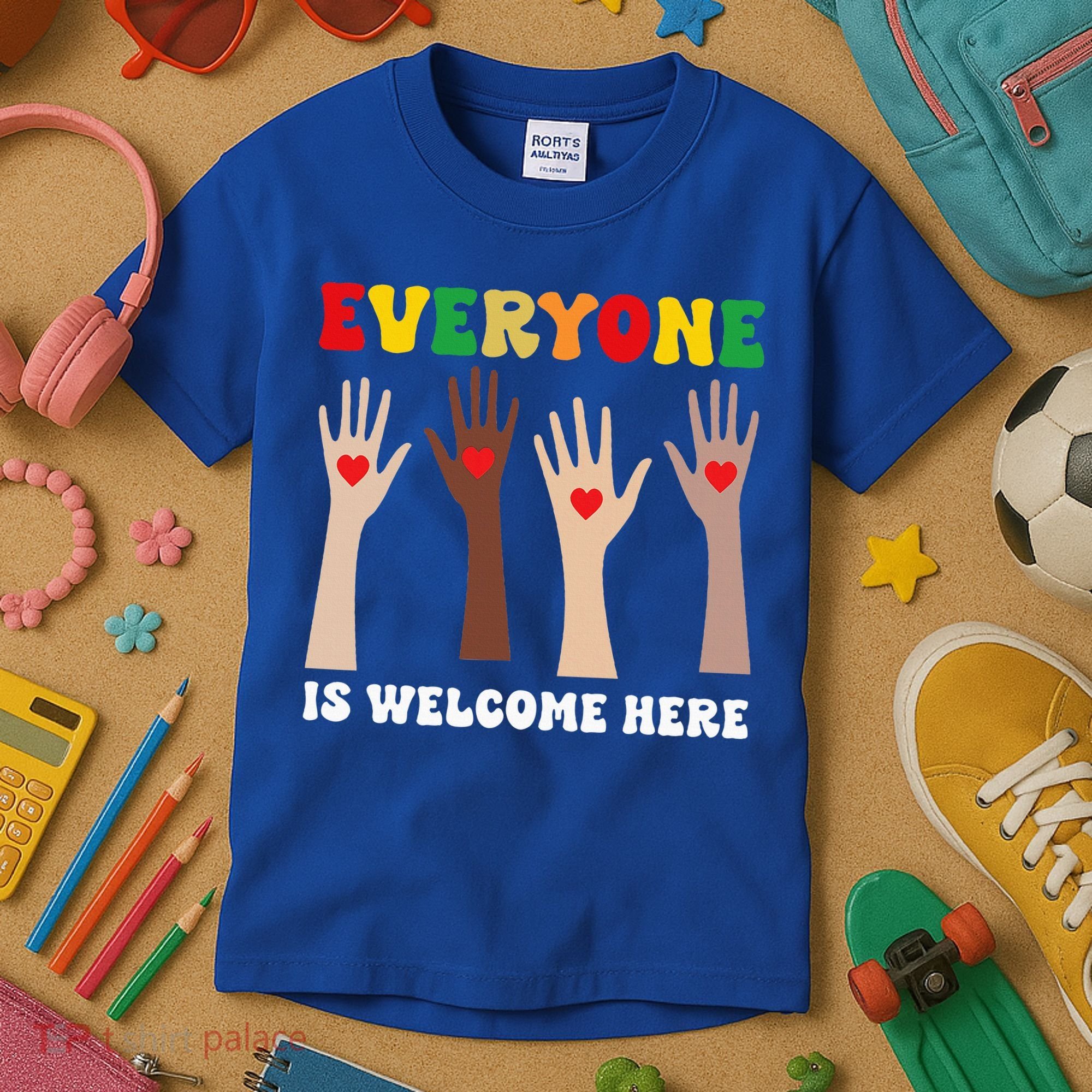 everyone is welcome here idaho teacher diversity unity  Kids T-Shirt