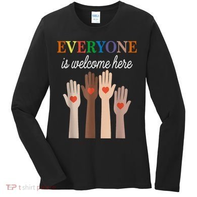 Everyone Is Welcome Here Idaho Women's Long Sleeve Shirt