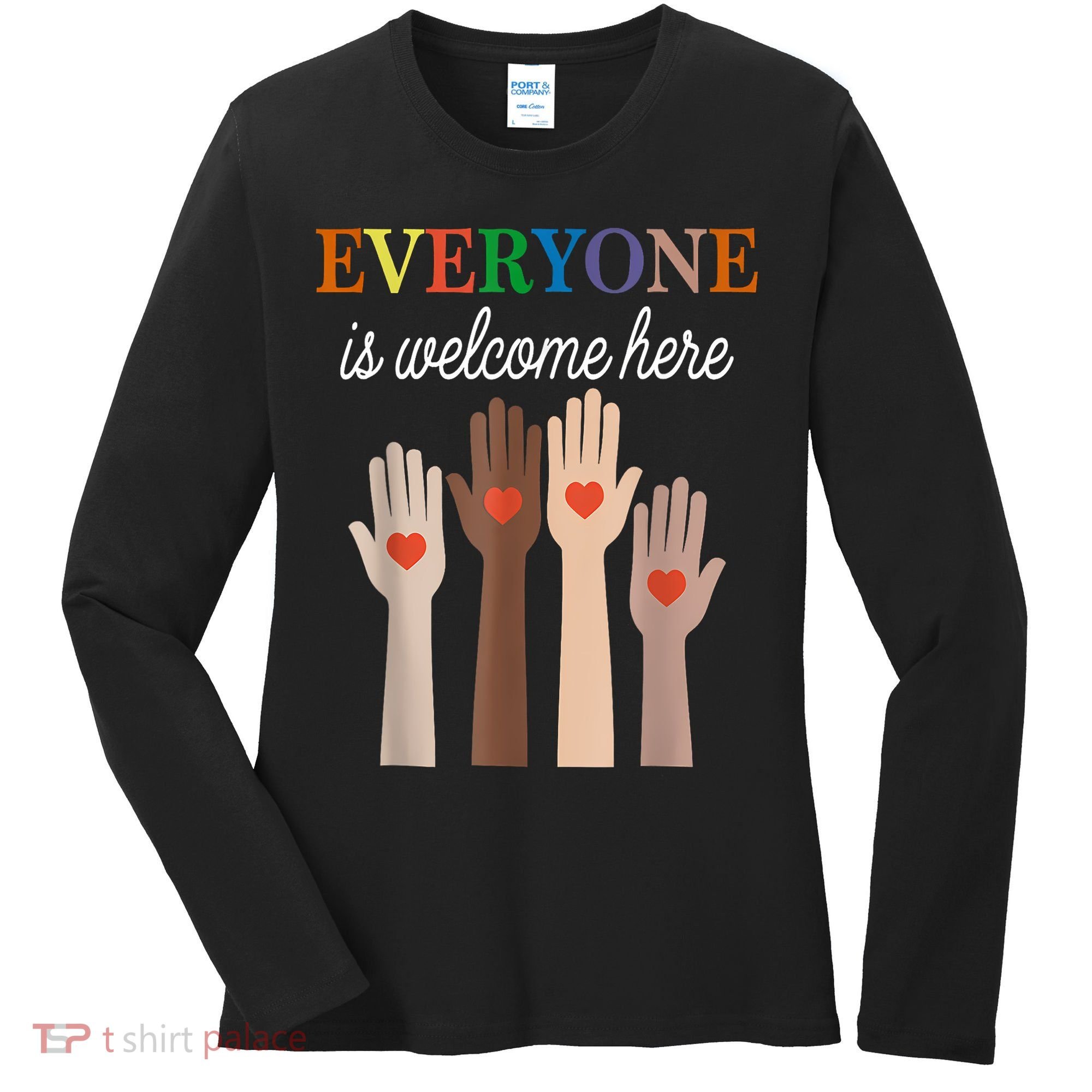 Everyone Is Welcome Here Idaho Women's Long Sleeve Shirt