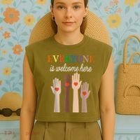 Everyone Is Welcome Here Idaho Garment-Dyed Women's Muscle Tee thumb 4