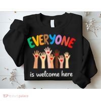 Everyone Is Welcome Here Idaho Teacher Sweatshirt thumb 2