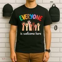 Everyone Is Welcome Here Idaho Teacher T-Shirt thumb 6