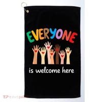 Everyone Is Welcome Here Idaho Teacher Golf Towel thumb 0
