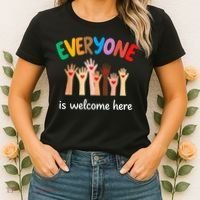 Everyone Is Welcome Here Idaho Teacher Women's T-Shirt thumb 2