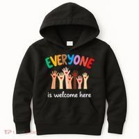 Everyone Is Welcome Here Idaho Teacher Kids Hoodie thumb 0