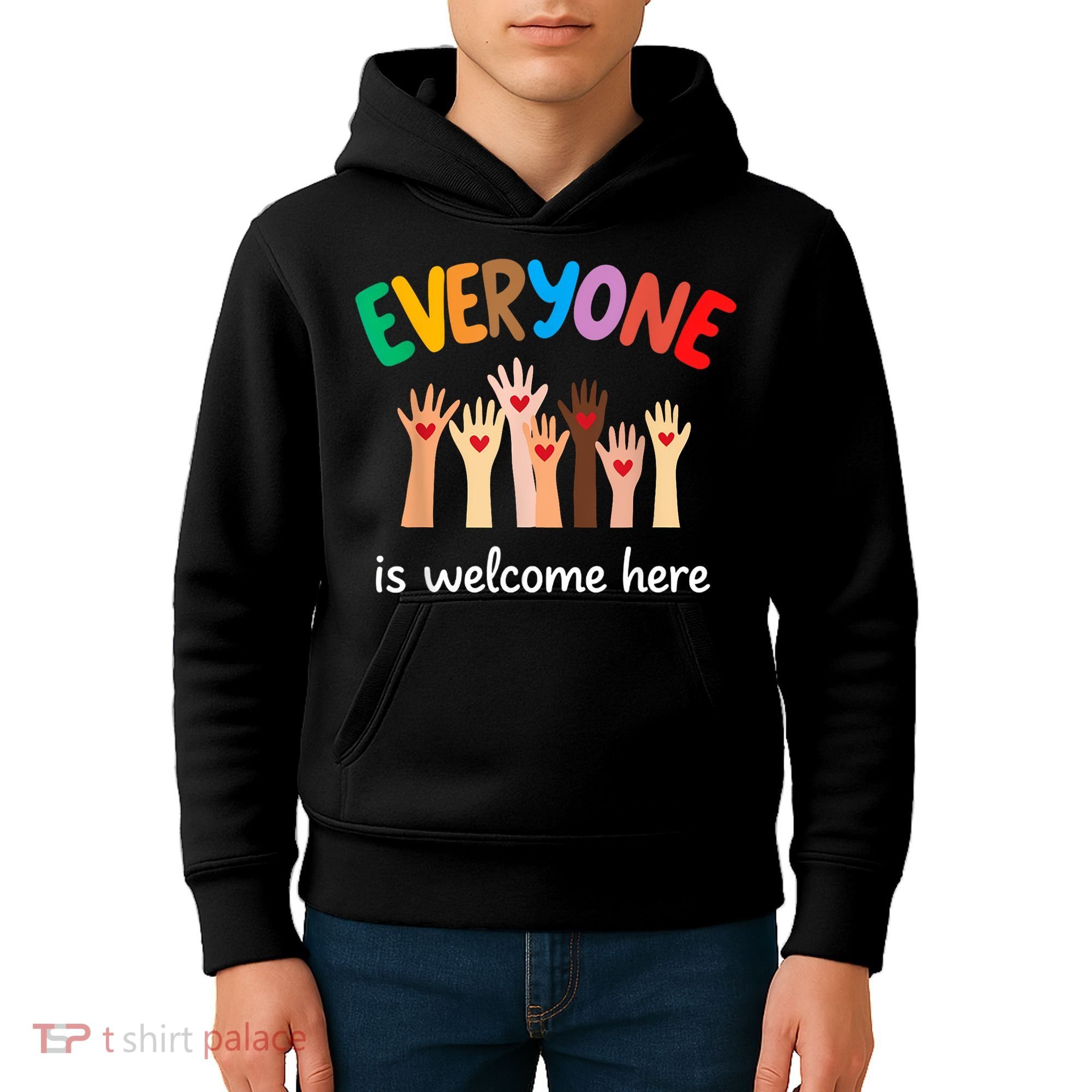 Everyone Is Welcome Here Idaho Teacher Kids Hoodie