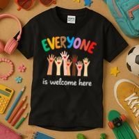 Everyone Is Welcome Here Idaho Teacher Kids T-Shirt thumb 3