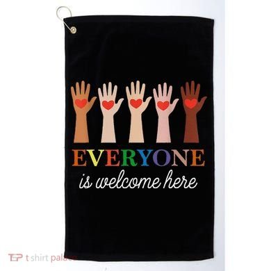 Everyone Is Welcome Here Idaho Teacher Golf Towel