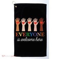 Everyone Is Welcome Here Idaho Teacher Golf Towel thumb 0