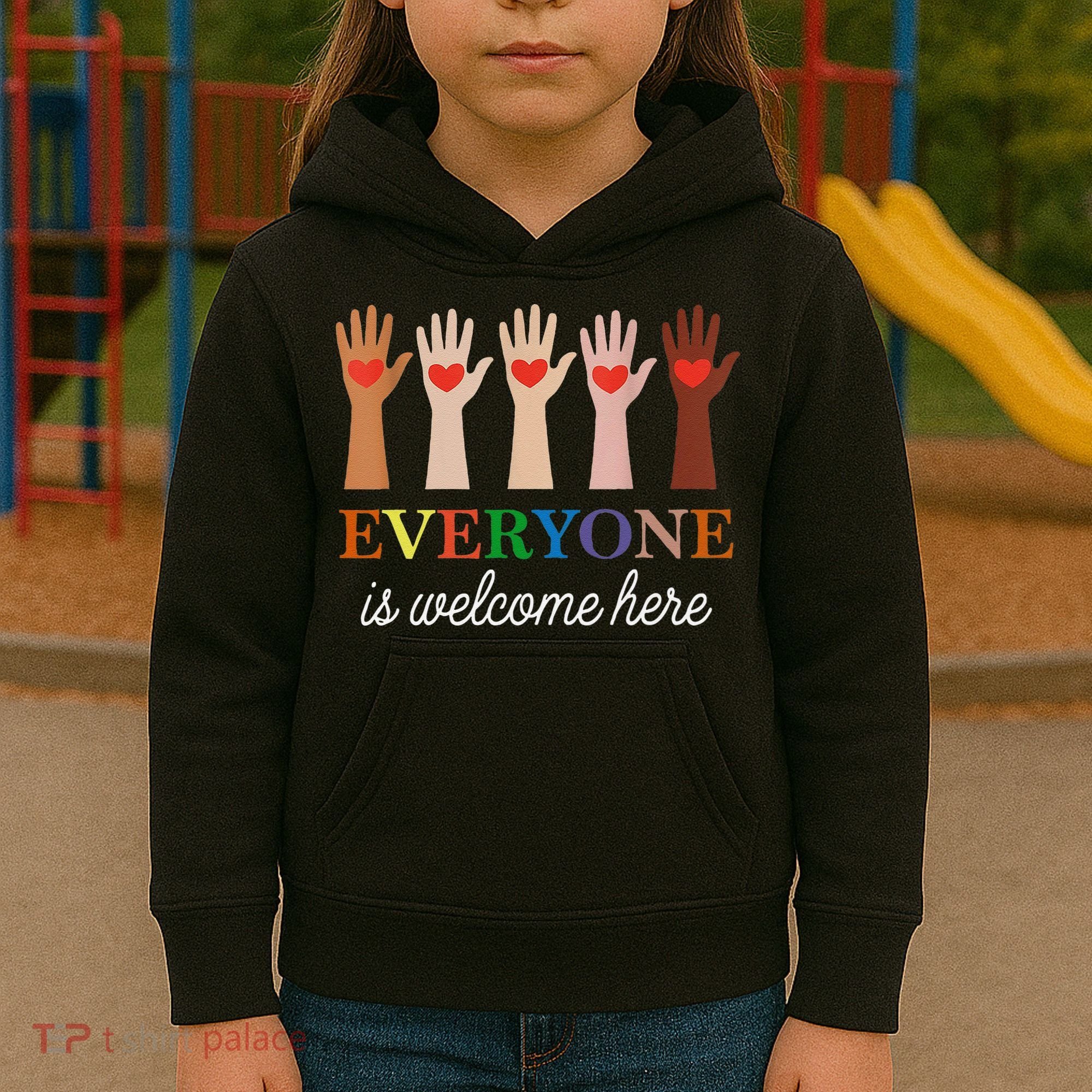 Everyone Is Welcome Here Idaho Teacher Kids Hoodie