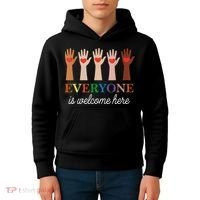 Everyone Is Welcome Here Idaho Teacher Kids Hoodie thumb 4