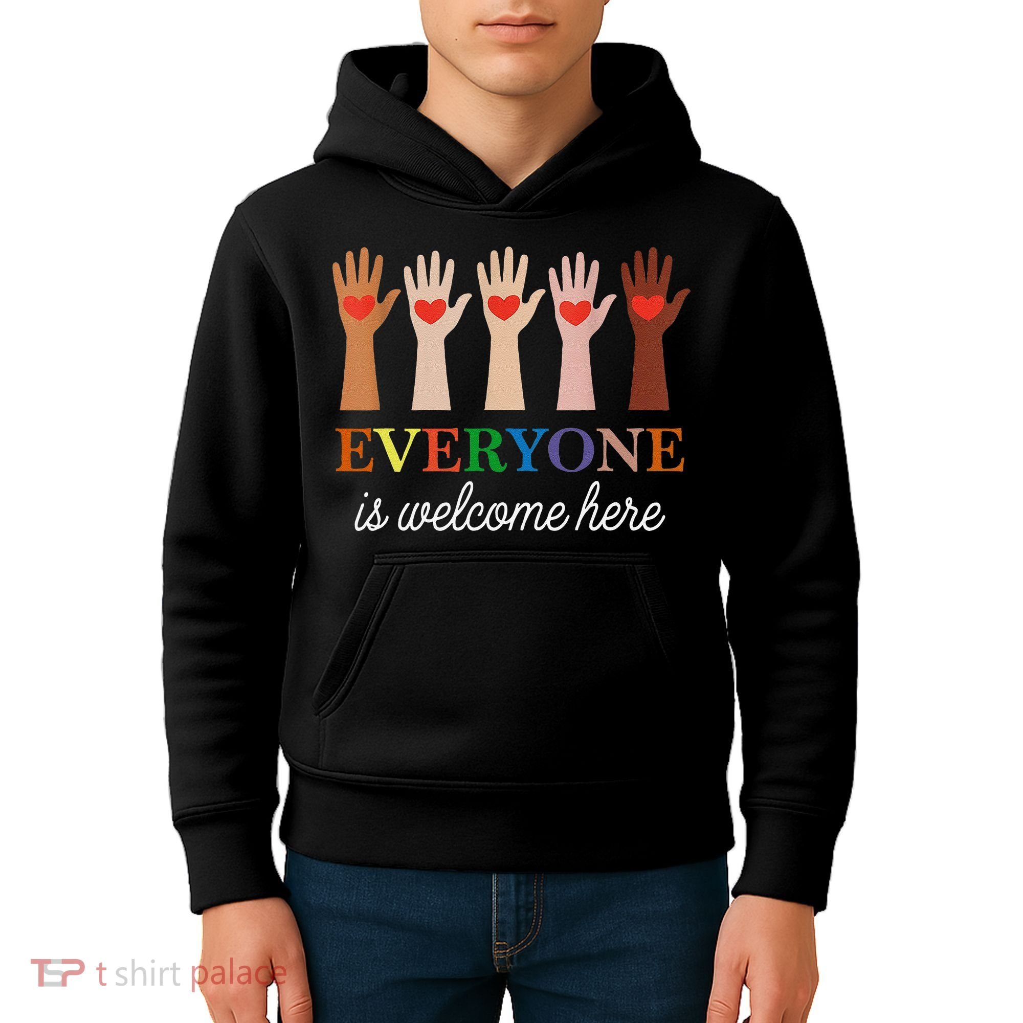 Everyone Is Welcome Here Idaho Teacher Kids Hoodie