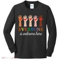 Everyone Is Welcome Here Idaho Teacher Kids Long Sleeve Shirt thumb 0