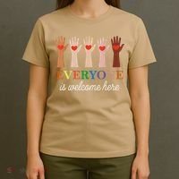 Everyone Is Welcome Here Idaho Teacher T-Shirt thumb 4