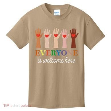 Everyone Is Welcome Here Idaho Teacher Kids T-Shirt
