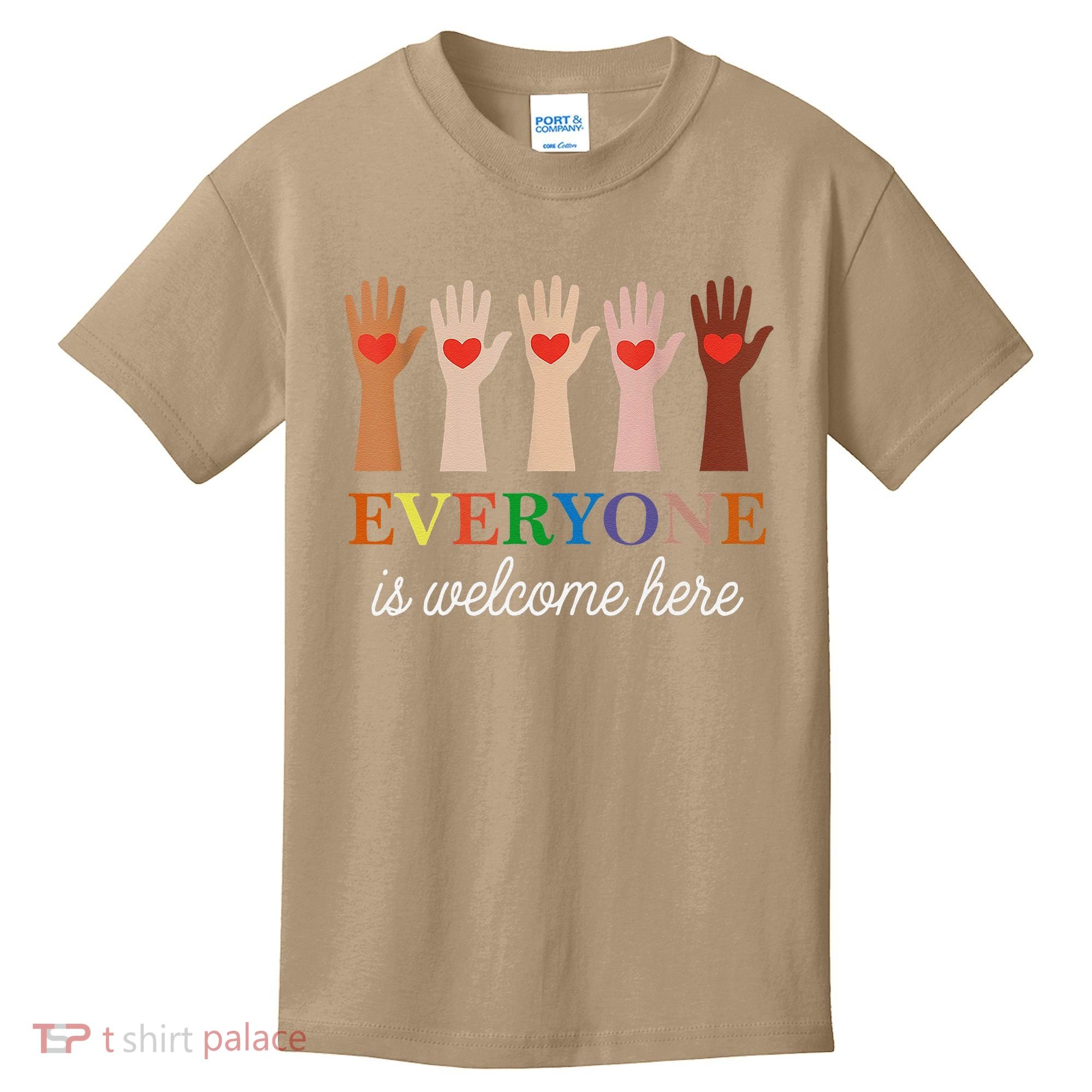 Everyone Is Welcome Here Idaho Teacher Kids T-Shirt