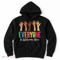 Everyone Is Welcome Here Idaho Teacher Hoodie thumb 0