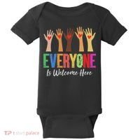 Everyone Is Welcome Here Idaho Teacher Baby Bodysuit thumb 0