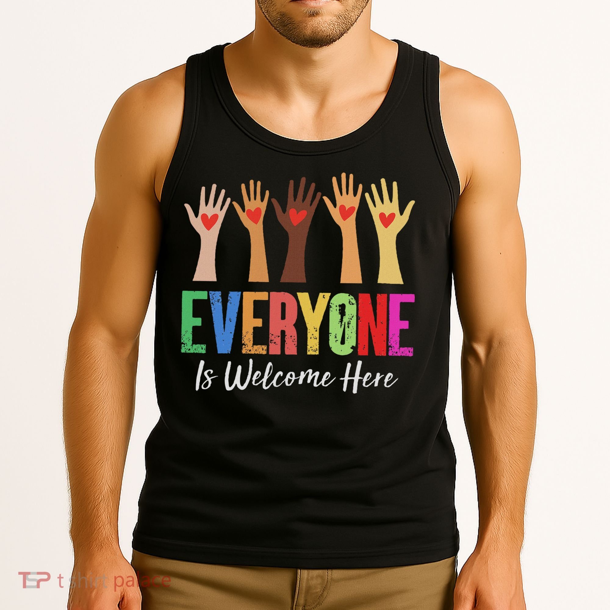 Everyone Is Welcome Here Idaho Teacher Tank Top