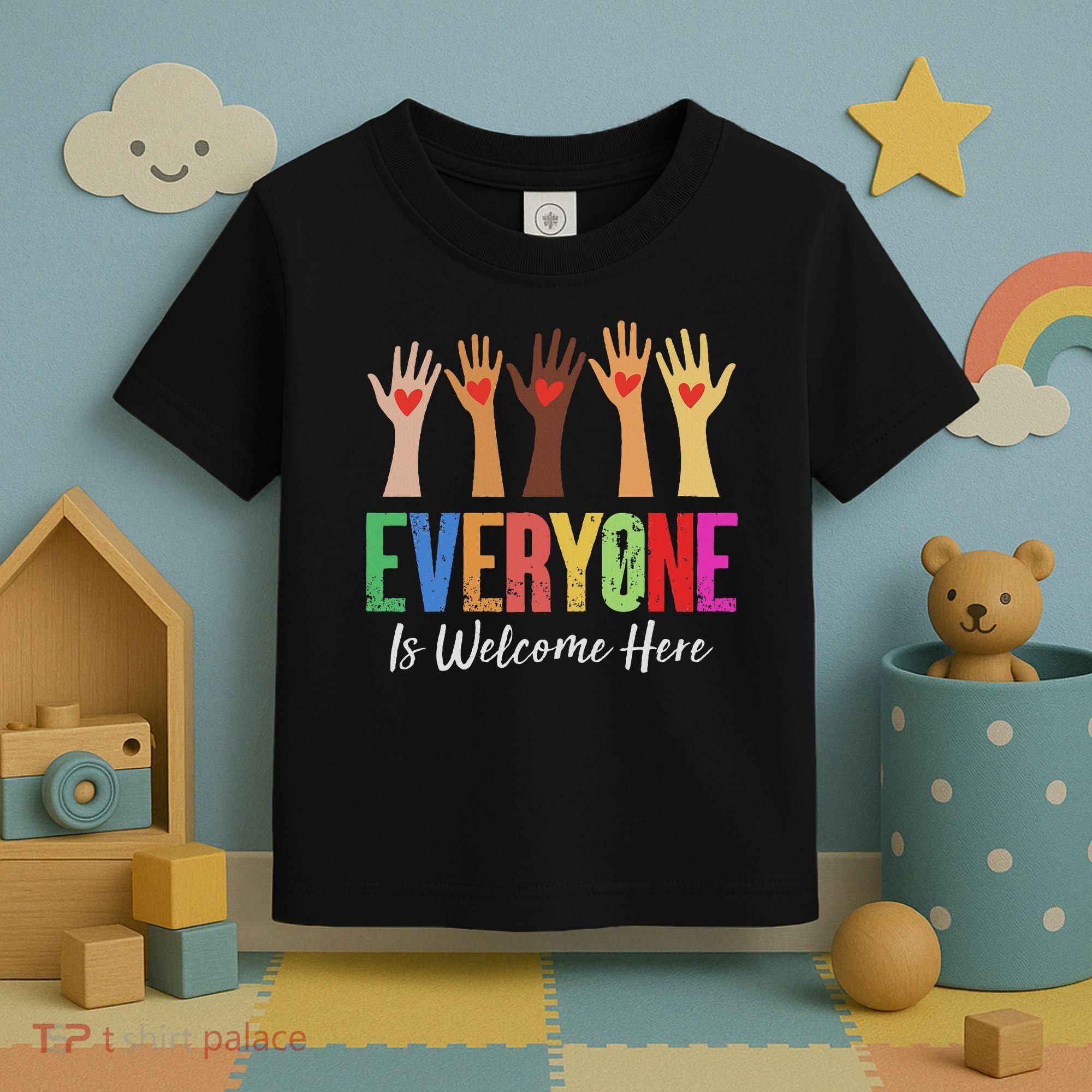Everyone Is Welcome Here Idaho Teacher Toddler T-Shirt