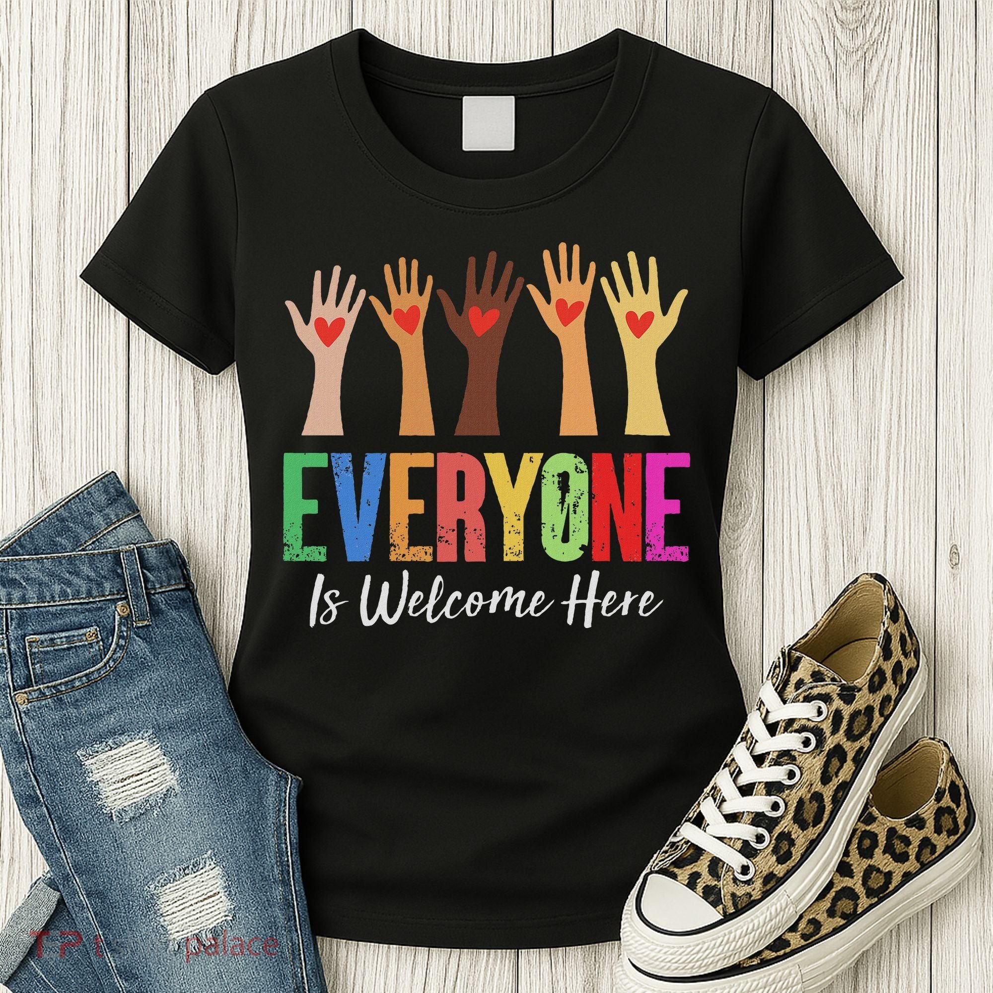 Everyone Is Welcome Here Idaho Teacher Women's T-Shirt