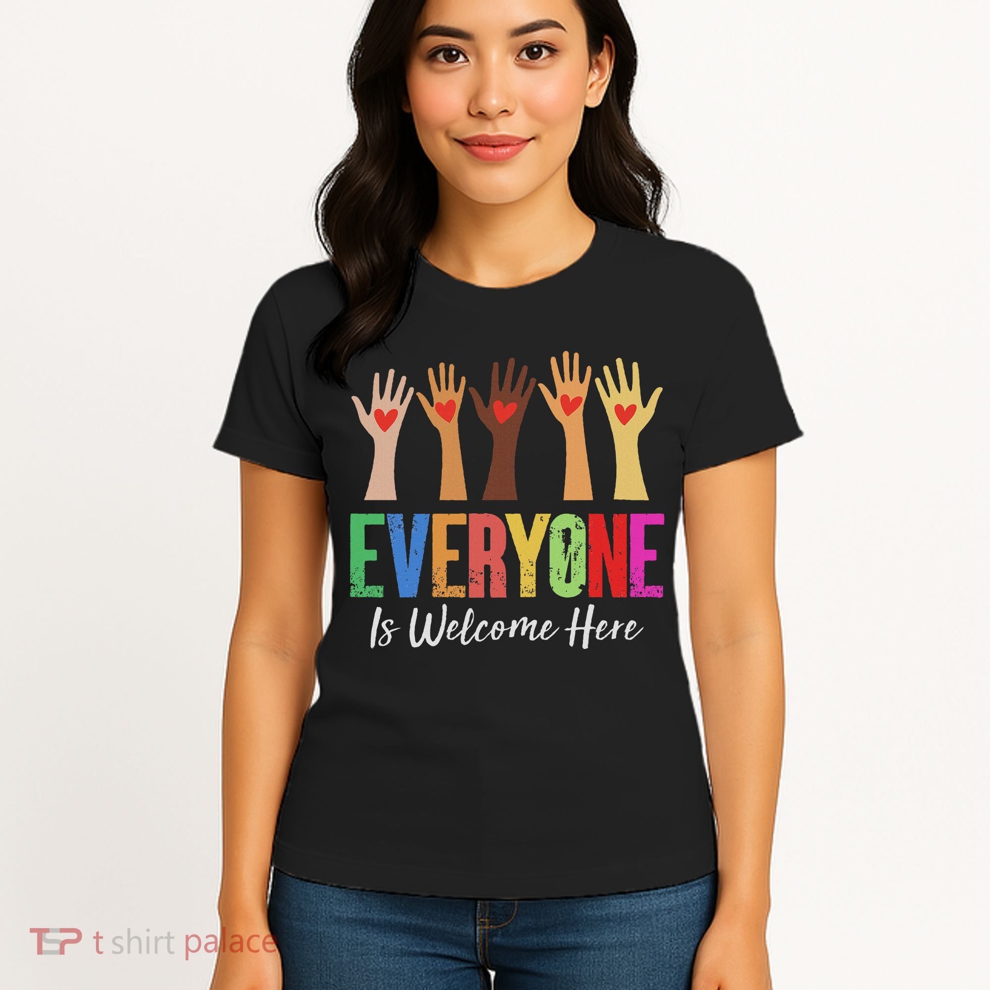Everyone Is Welcome Here Idaho Teacher Women's T-Shirt
