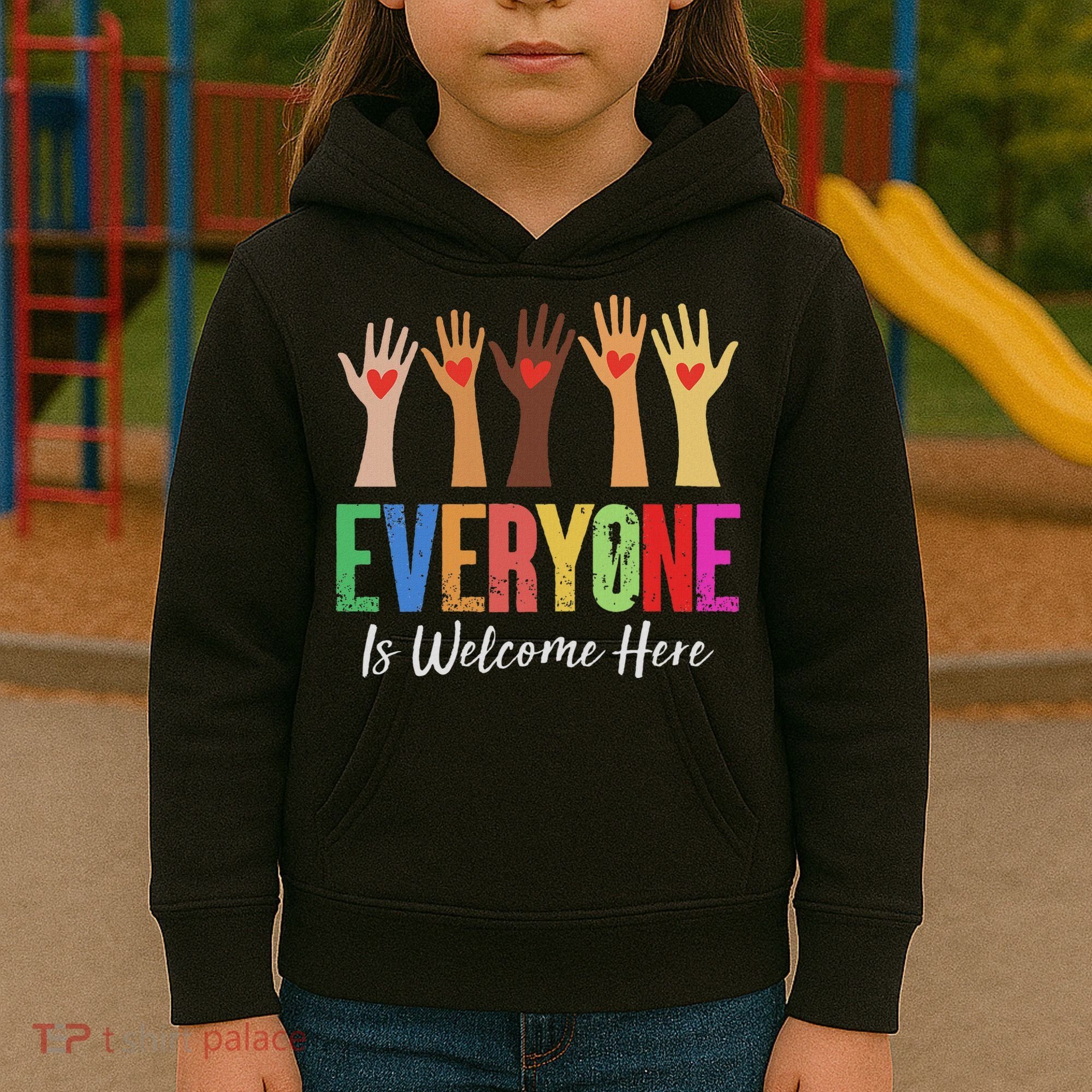 Everyone Is Welcome Here Idaho Teacher Kids Hoodie
