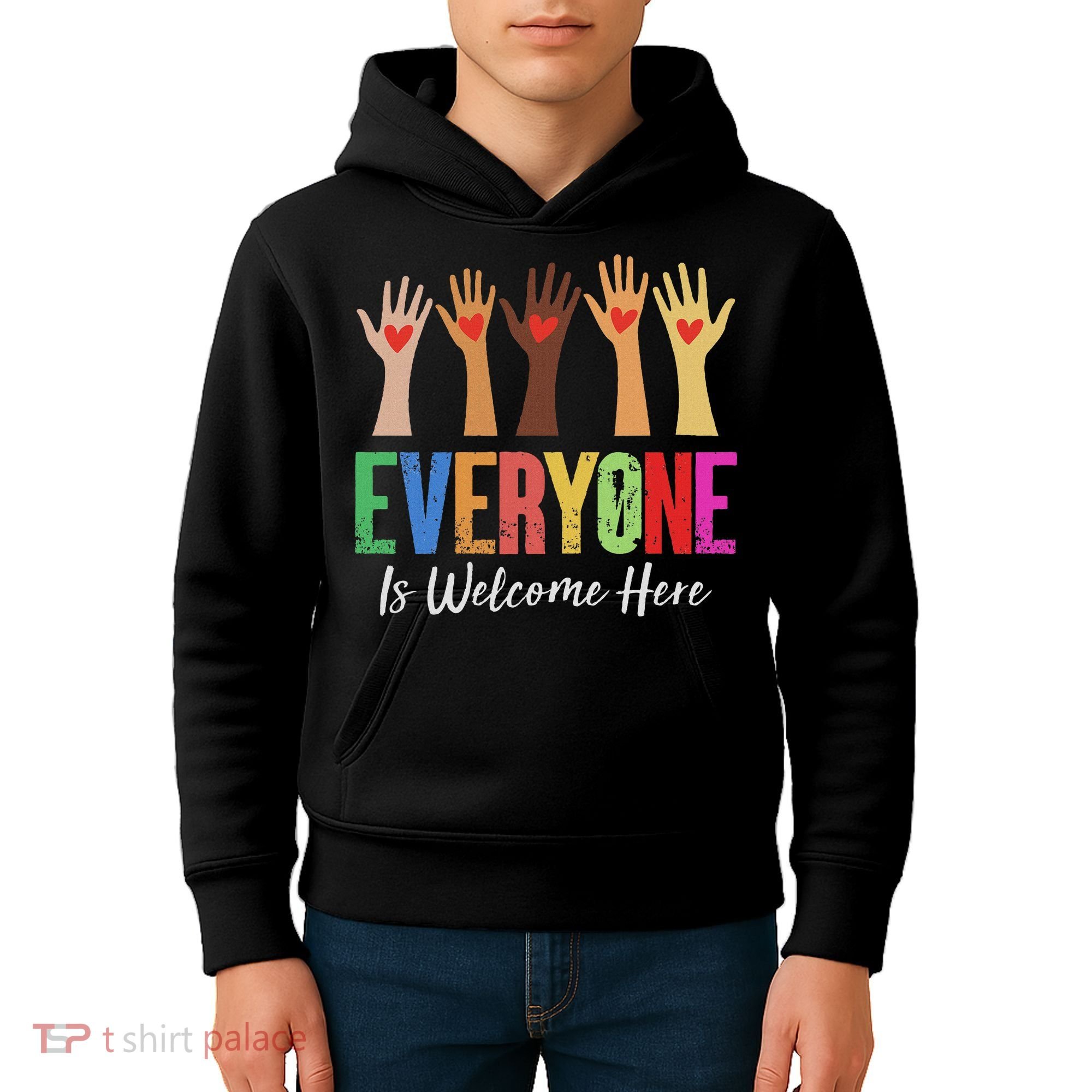 Everyone Is Welcome Here Idaho Teacher Kids Hoodie
