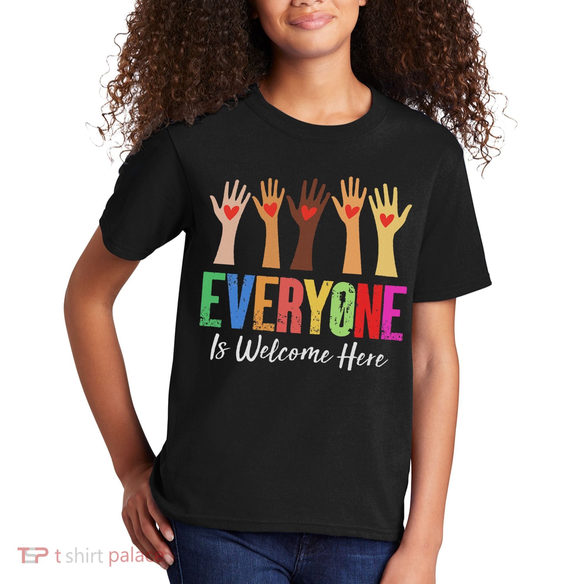 Everyone Is Welcome Here Idaho Teacher Kids T-Shirt